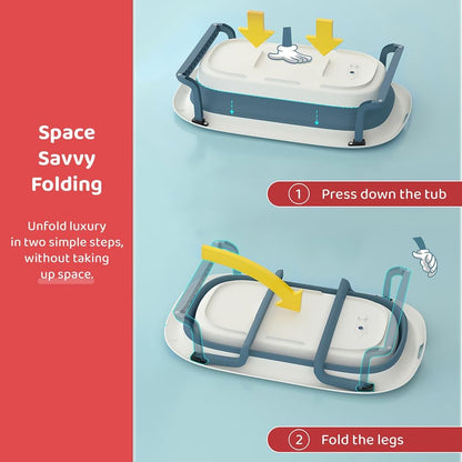 StarAndDaisy Baby Bath Tub for 0 to 5 Years/Bath Tub for Kids 0-3 Years, Tub for Girls & Boys with Soap Tray, Easy to Store (BT-Blue).