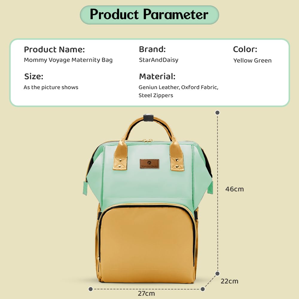 StarAndDaisy Diaper Bag for Mothers for Travel – 27L Lightweight Waterproof Leatherite Diaper Bag/Baby Bag for Mother Travel with 15 Multi-Purpose Pockets & Quick Access Diaper Pocket