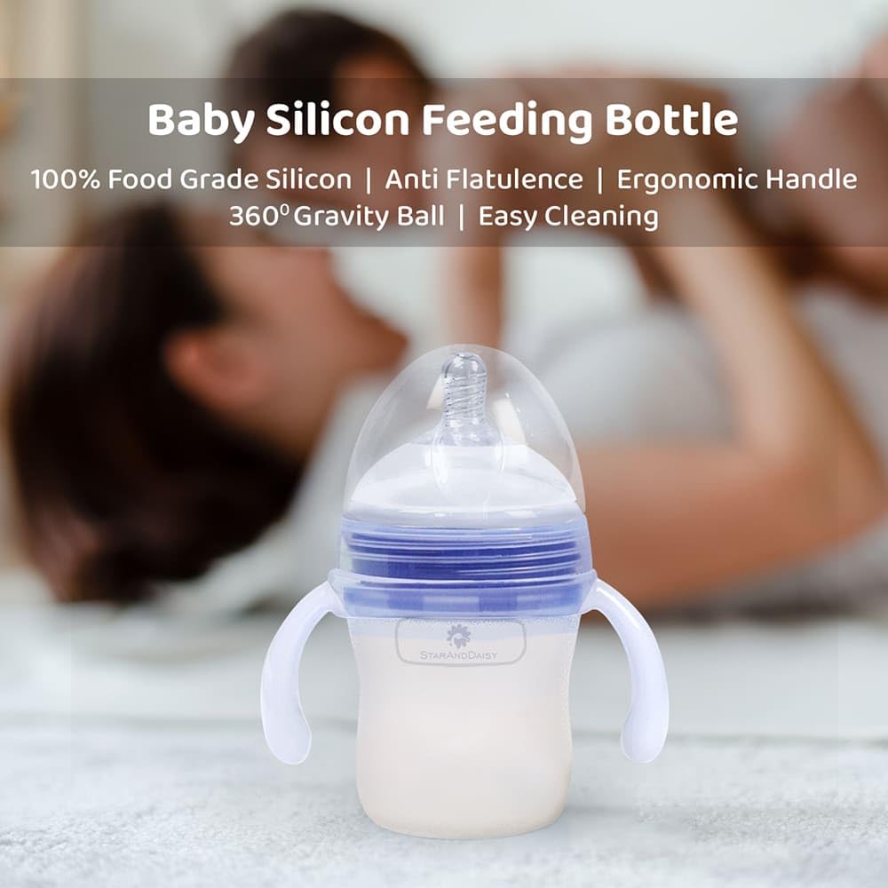 StarAndDaisy Bottle with Anti-Colic Wide Neck Natura Flow and Sipper, Bottle for 6-12 Month Baby- 240ml