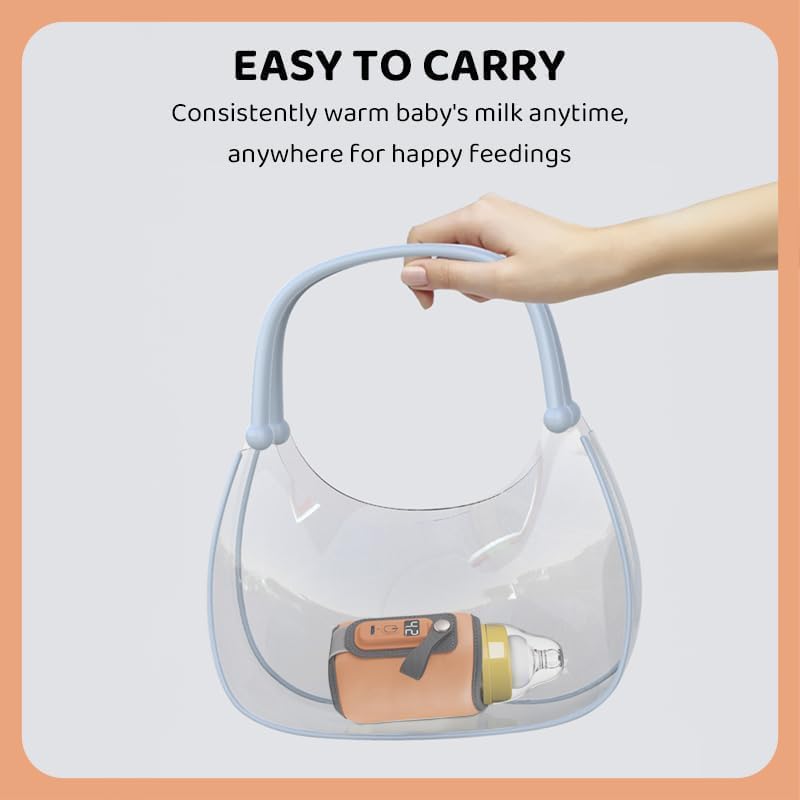 StarAndDaisy Bottle Warmer for Babiesl, Water Warmer with Adjustable Temperature Control Portable & USB, Constant Temperature Control Technology, Baby Feeding Bottle Warmer -Orange