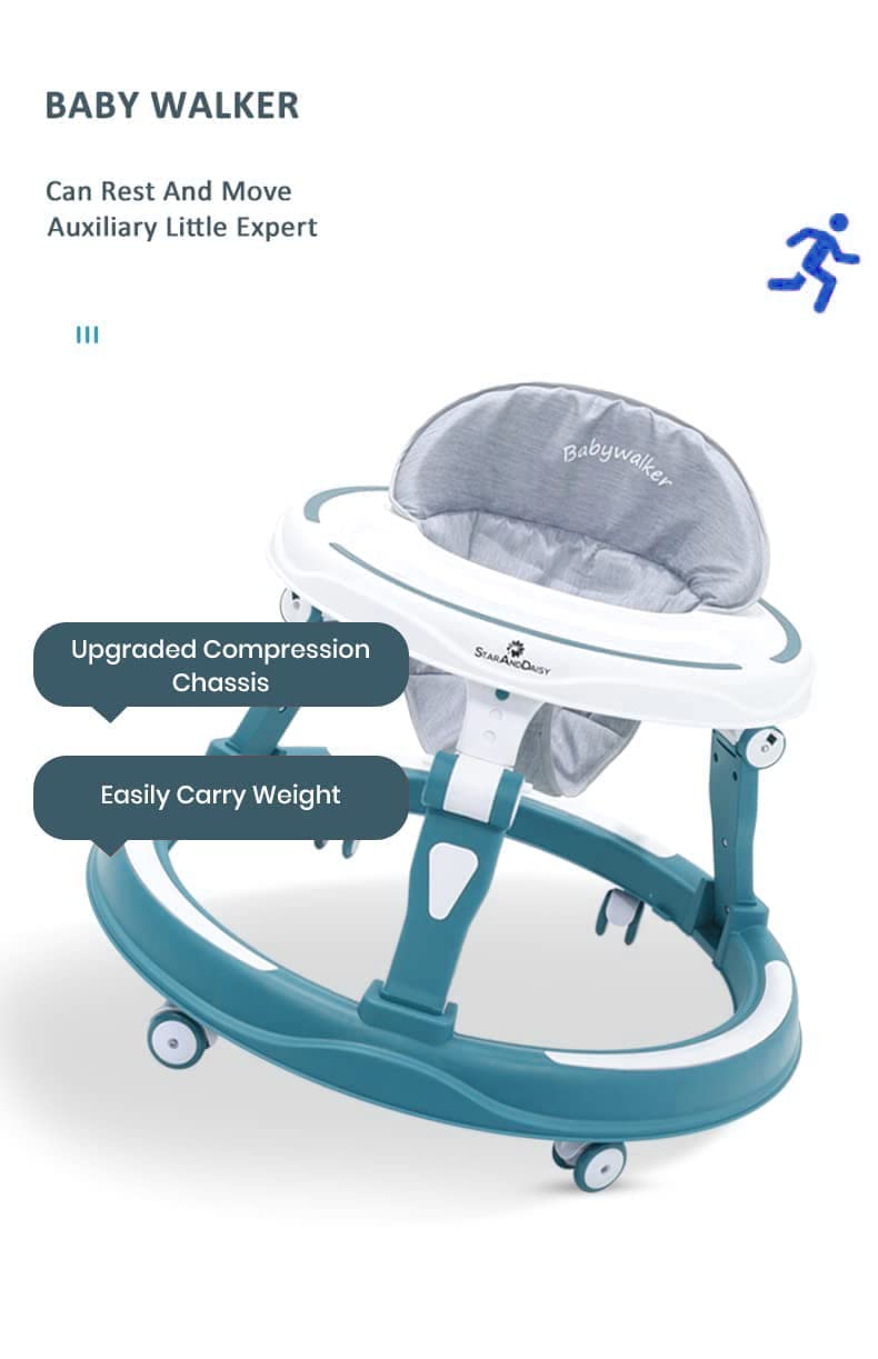 StarAndDaisy Baby Walkers 6-24 Month Boy & Girl / 360° Walker for Kids 1 Years with Multi Adjustable Height/Multi-Function Baby Walker with Anti-Rollover - (Blue)