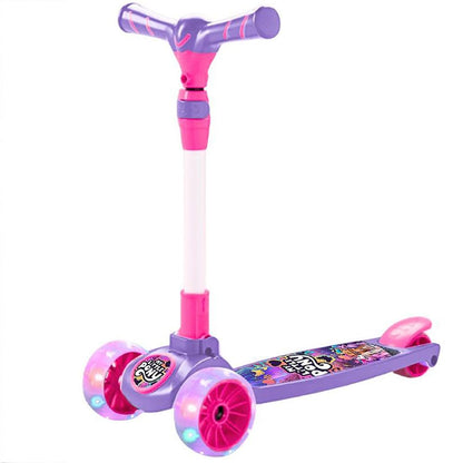 StarAndDaisy X Peppa Pig Kick Scooter for Kids 3+ Years, Foldable Skate Scooter for Children Girls & Boys with 4 Level Height Adjustment, LED Wheels & Brakes - Purple