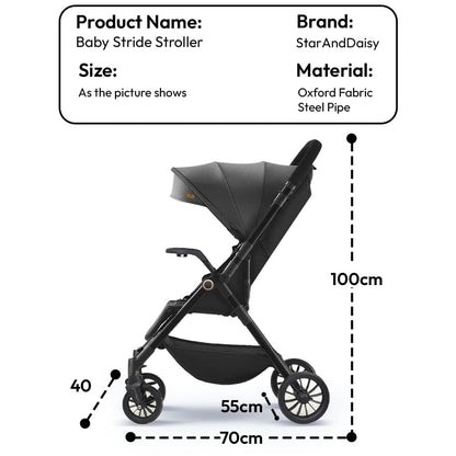 StarAndDaisy Stroller for Baby Boy Girl 0 to 5 Years/Foldable Baby Stroller Light Weight with Multi-Level Seat Recline, 5 Point Safety Belt, Pram for Kids-Black