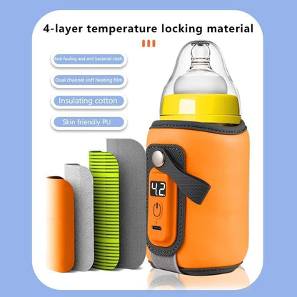 StarAndDaisy Bottle Warmer for Babiesl, Water Warmer with Adjustable Temperature Control Portable & USB, Constant Temperature Control Technology, Baby Feeding Bottle Warmer -Orange