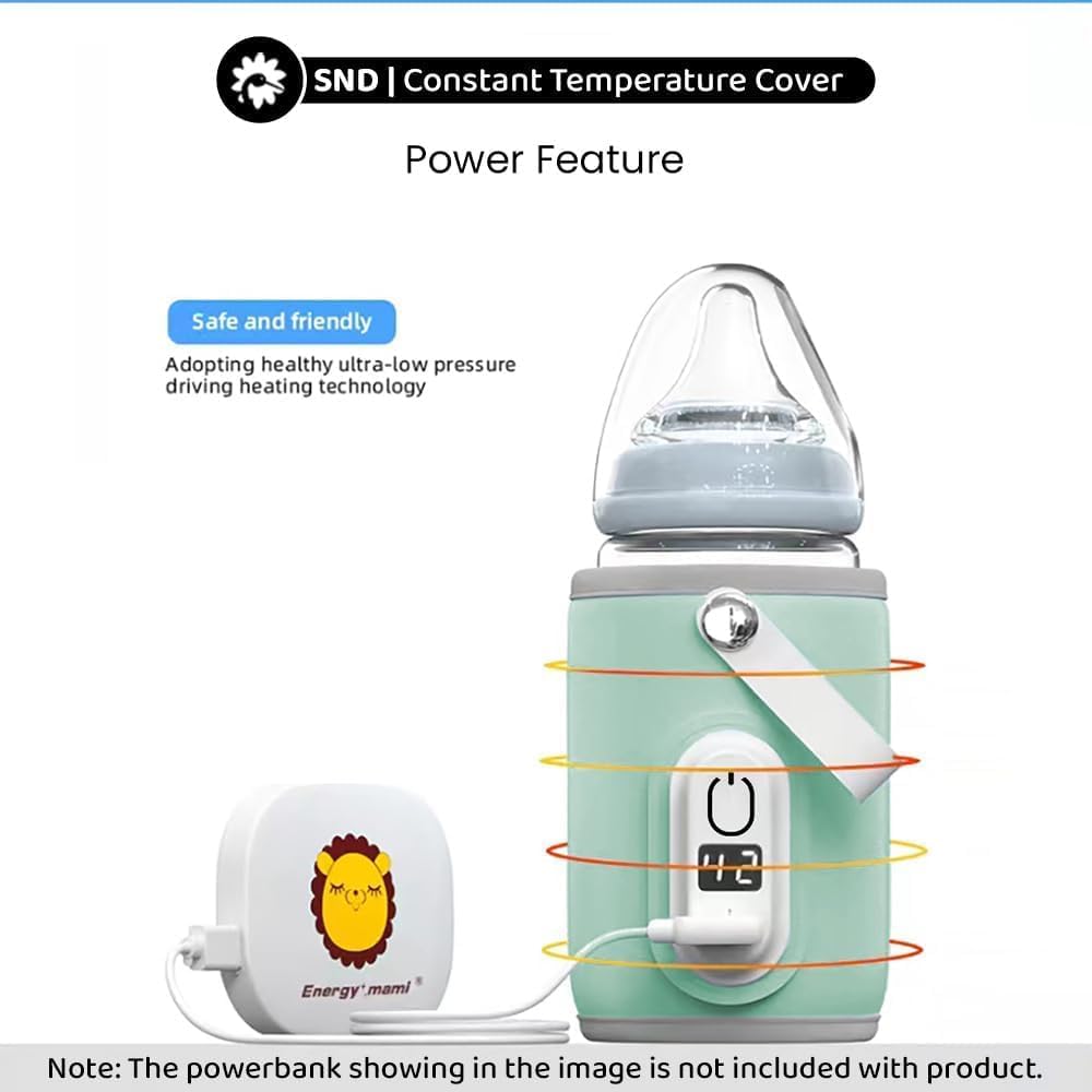 StarAndDaisy Bottle Warmer for Baby / Toddlers, Water Warmer with Adjustable Temperature Control Portable & USB, Constant Temperature Control Technology, Baby Feeding Bottle Warmer for Travel Outdoor -Green