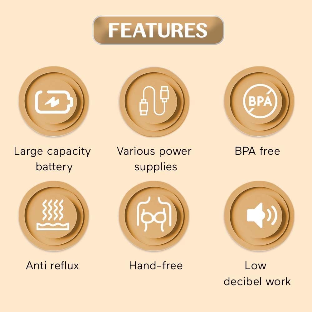 StarAndDaisy Breast Feeding Pump/Baby Breast Pump Electric with 1500 MAH Rechargeable Battery/Portable Milk Pump with Touch Screen LED Display 9 speeds & 4 modes