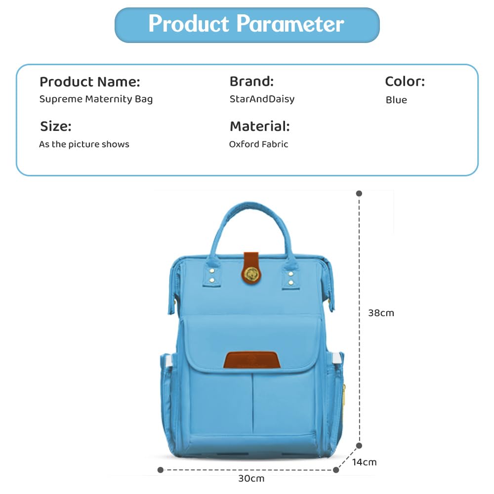 StarAndDaisy Diaper Bag/Backpacks for Mother- Maternity Bags for Baby with Multi Compartments & 2 Insulated Bottle Pocket, Stylish, Waterproof & Travel Friendly, Lightweight (Blue)