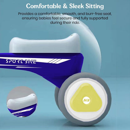StarAndDaisy Balance Bike/Push Ride on for Kids/Toddler with 4 Smooth Wheels, Music & Lights/Mini Bike for Kids - (Blue)