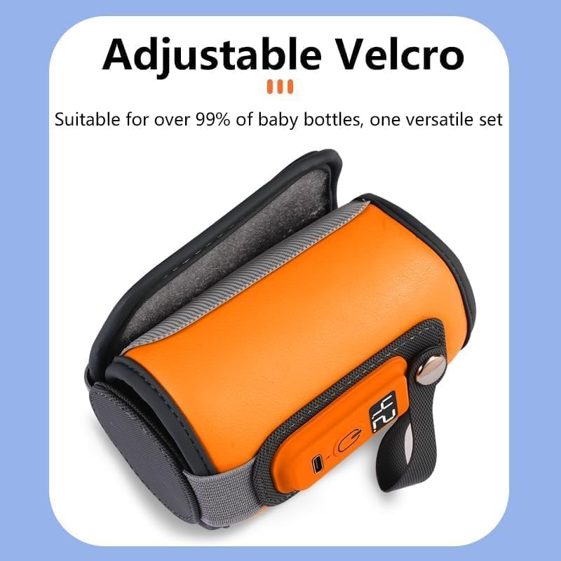 StarAndDaisy Bottle Warmer for Babiesl, Water Warmer with Adjustable Temperature Control Portable & USB, Constant Temperature Control Technology, Baby Feeding Bottle Warmer -Orange