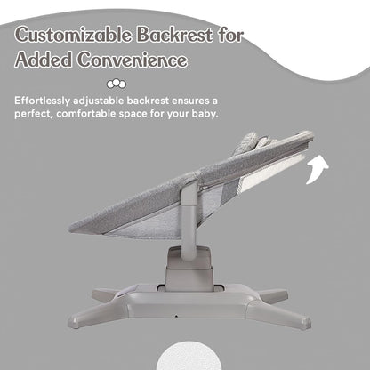 StarAndDaisy X Mastela Baby Electric Cradle/Crib for Infant, Toddler with 7 Swing Modes, Music, Backrest Adjustment, Hanging Toys & Touch Panel - Dark Grey