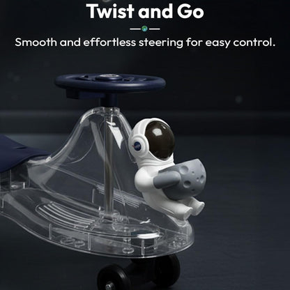 StarAndDaisy Baby Swing/Magic Car for Kids Toys for 2-5 Years boy & Girl with Backrest seat & Storage, 360° Swivel Steering, Durable Twister Ride-on/Wiggle car Toy -White & Blue