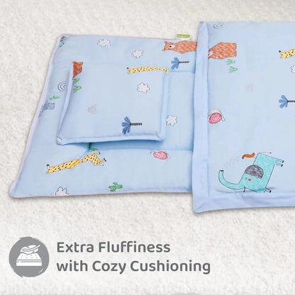 R for Rabbit Snuggy Cozy Baby Bedding With Blanket & Pillow And Odour Free Sky Blue