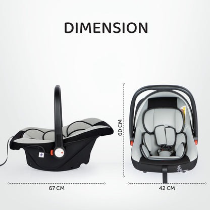 R for Rabbit Picaboo 4 in 1 Multipurpose Car Seat Cum Carry Cot Black Grey