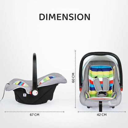 R for Rabbit Picaboo 4 In 1 Multipurpose Baby Carry Cot Cum Car Seat Rainbow