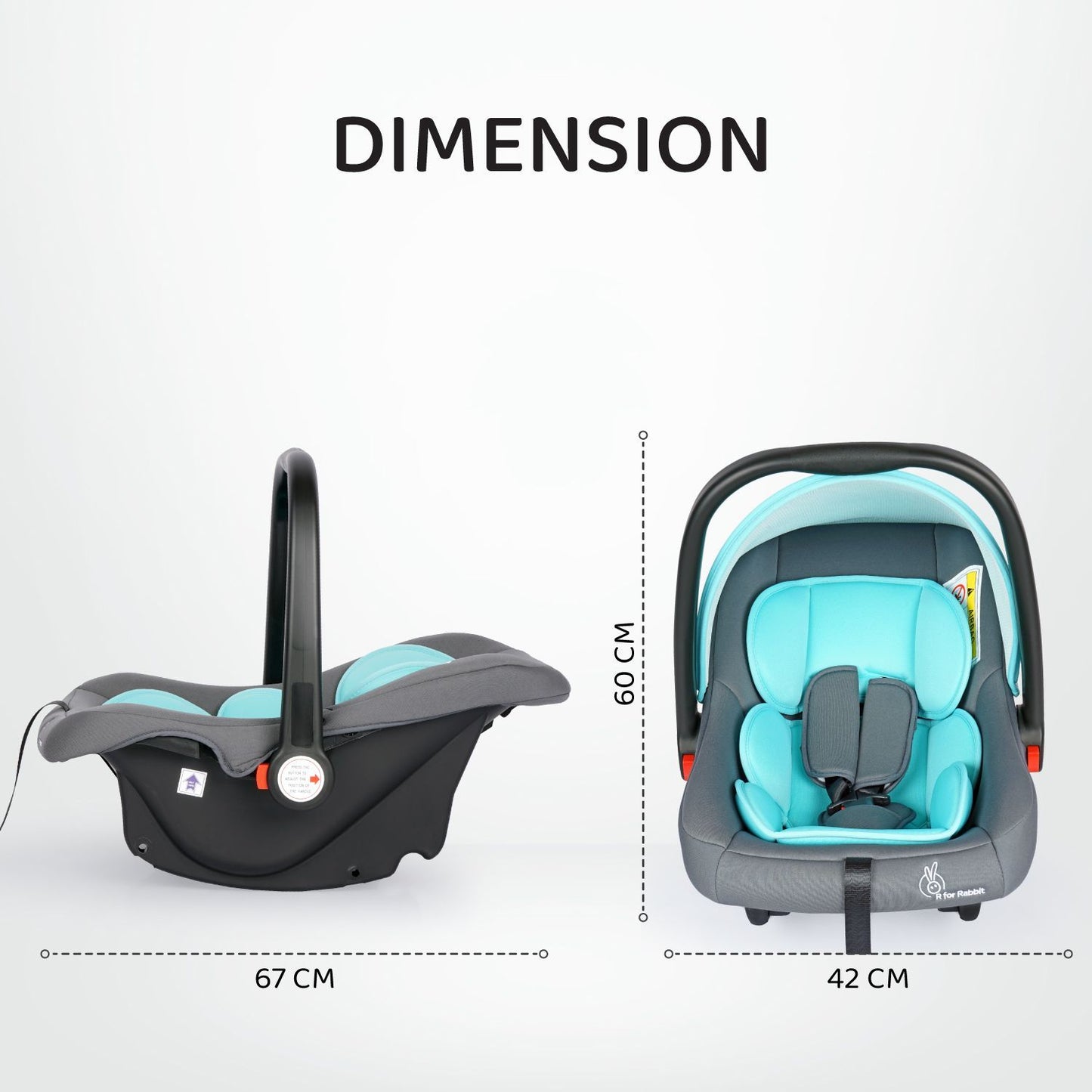 R for Rabbit Picaboo 4 In 1 Multipurpose Baby Carry Cot Cum Car Seat Blue Grey