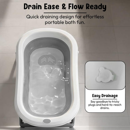 StarAndDaisy Baby Bath Tub for 0 to 5 Years/Bath Tub for Kids 0-3 Years, Tub for Girls & Boys with Foldable Legs, Easy to Store -Grey