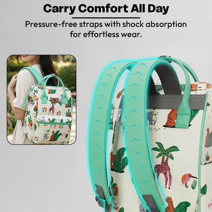 StarAndDaisy Baby Diaper Bag for Mother Travel/Diaper Bags for Mother for Travel with Laptop Pocket, Multi Compartments, Insulated Bottle Pockets, Waterproof, Ultra soft fabric - Green