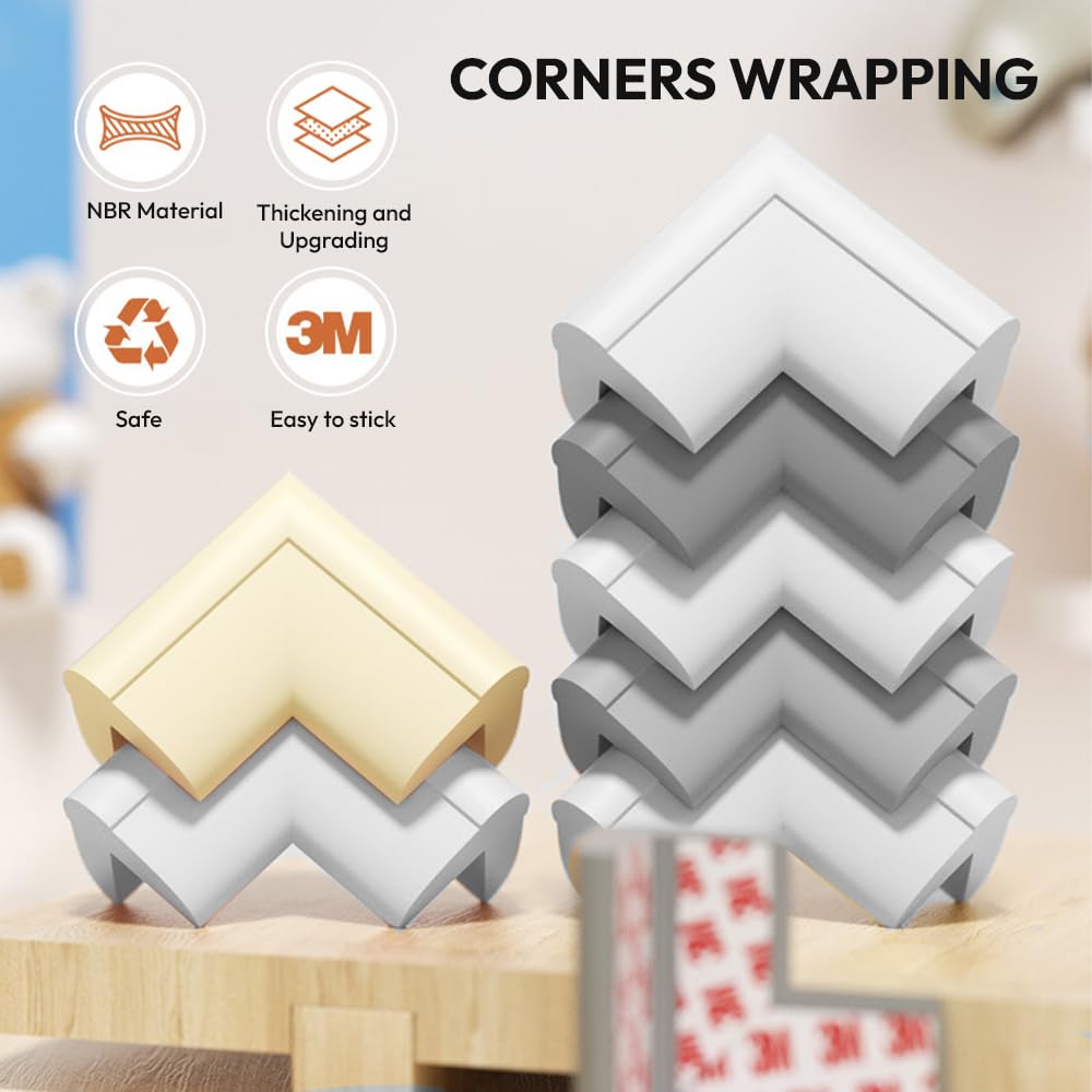 StarAndDaisy Baby Proofing Corner Guards - Pack of 10 / Pre-Taped Edge Guards for Baby Safety/Cushion Edge Protectors for Sharp Edges & Furniture Corners