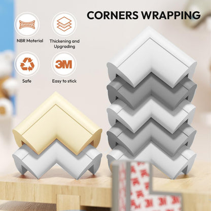 StarAndDaisy Baby Proofing Corner Guards - Pack of 10 / Pre-Taped Edge Guards for Baby Safety/Cushion Edge Protectors for Sharp Edges & Furniture Corners