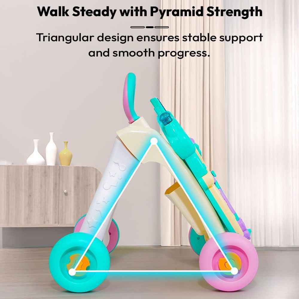 Uonibaby by StarAndDaisy Baby Multiactivity Push Walker with Doodle, for Infants & Toddlers Touch Senser, Educational Elements and Stable & Safe Design