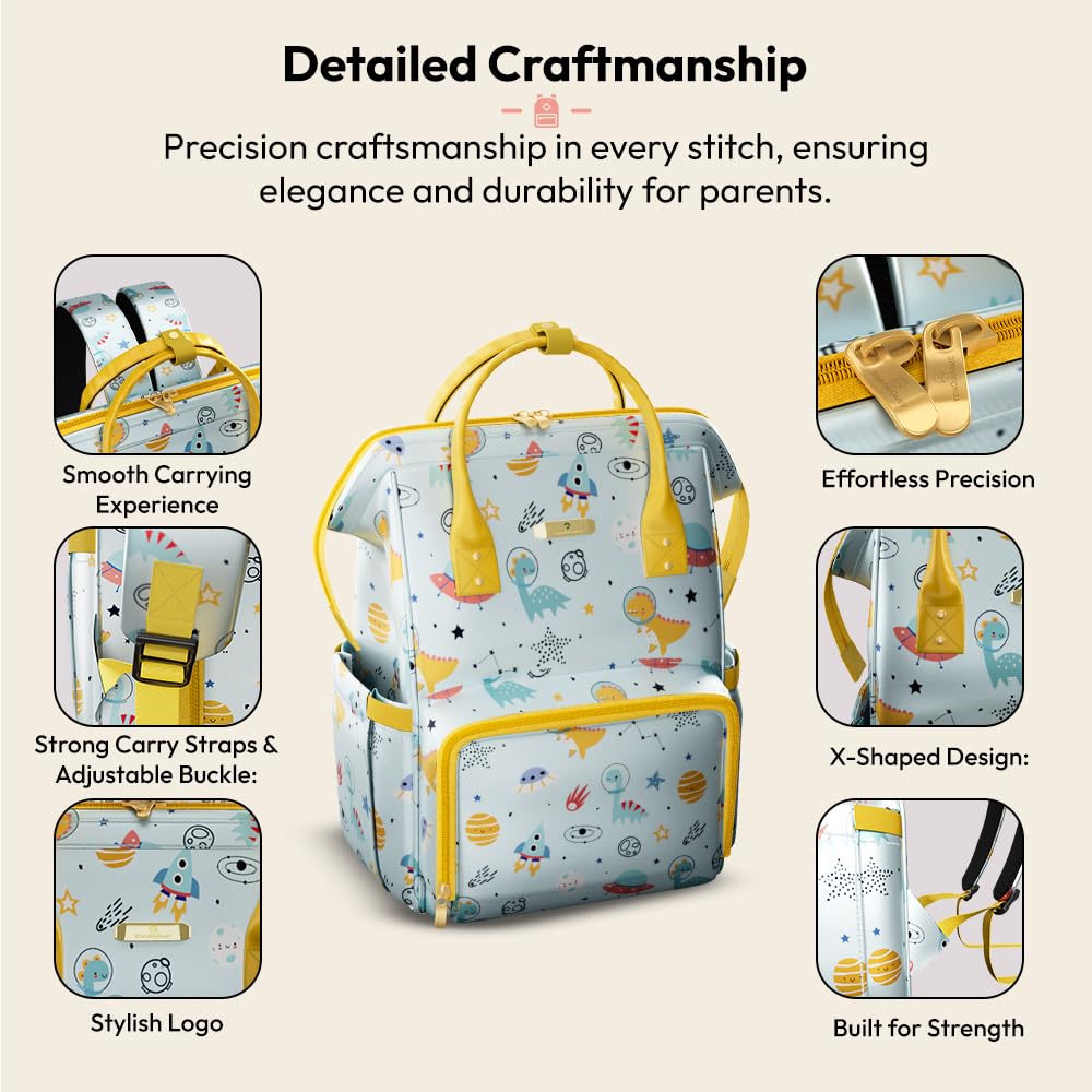 StarAndDaisy Diaper Bag for Mothers for Travel/Diaper Bag, 28L Waterproof Baby Bag for Mother Travel with 15 Multipurpose Pockets