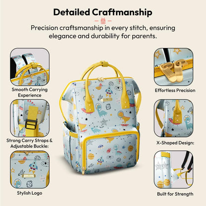 StarAndDaisy Diaper Bag for Mothers for Travel/Diaper Bag, 28L Waterproof Baby Bag for Mother Travel with 15 Multipurpose Pockets