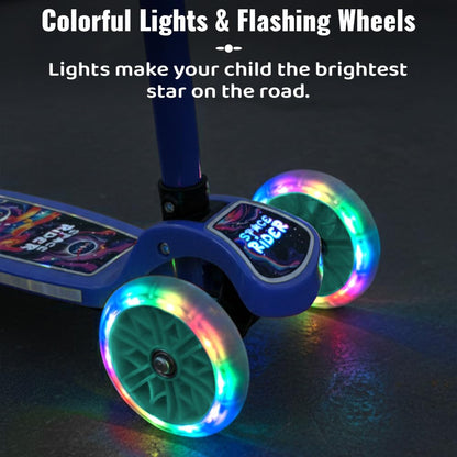 StarAndDaisy X NASA Kick Scooter for Kids 3+ Years, Foldable Skate Scooter for Children Girls & Boys with Multi-Level Height Adjustment, LED Wheels & Brakes -(Officially Licensed) (Blue)