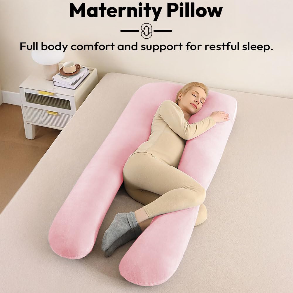 StarAndDaisy Pregnancy Pillow for Women/J Shape Body Pillow with 360° Full Body Support, Ergonomic & Comfortable Maternity Pillow for Pregnancy Sleeping