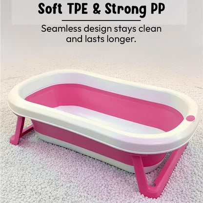StarAndDaisy Baby Bath Tub for 0 to 5 Years/Bath Tub for Kids 0-3 Years, Tub for Girls & Boys with Foldable Legs, Easy to Store -Pink
