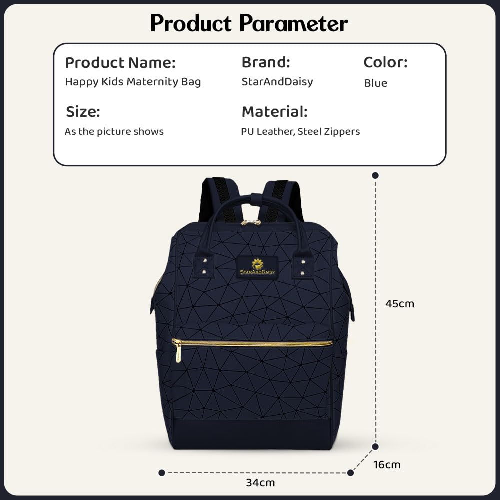 StarAndDaisy Diaper Bag/Backpacks for Mother- Maternity Bags for Baby with Multi Compartments, Stylish, Waterproof & Travel Friendly, Lightweight- (Blue)