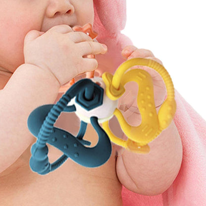 StarAndDaisy Teether Teething Toys For Baby 6-12 Months, Soft Silicone Bpa Free, Infant, Multicolor