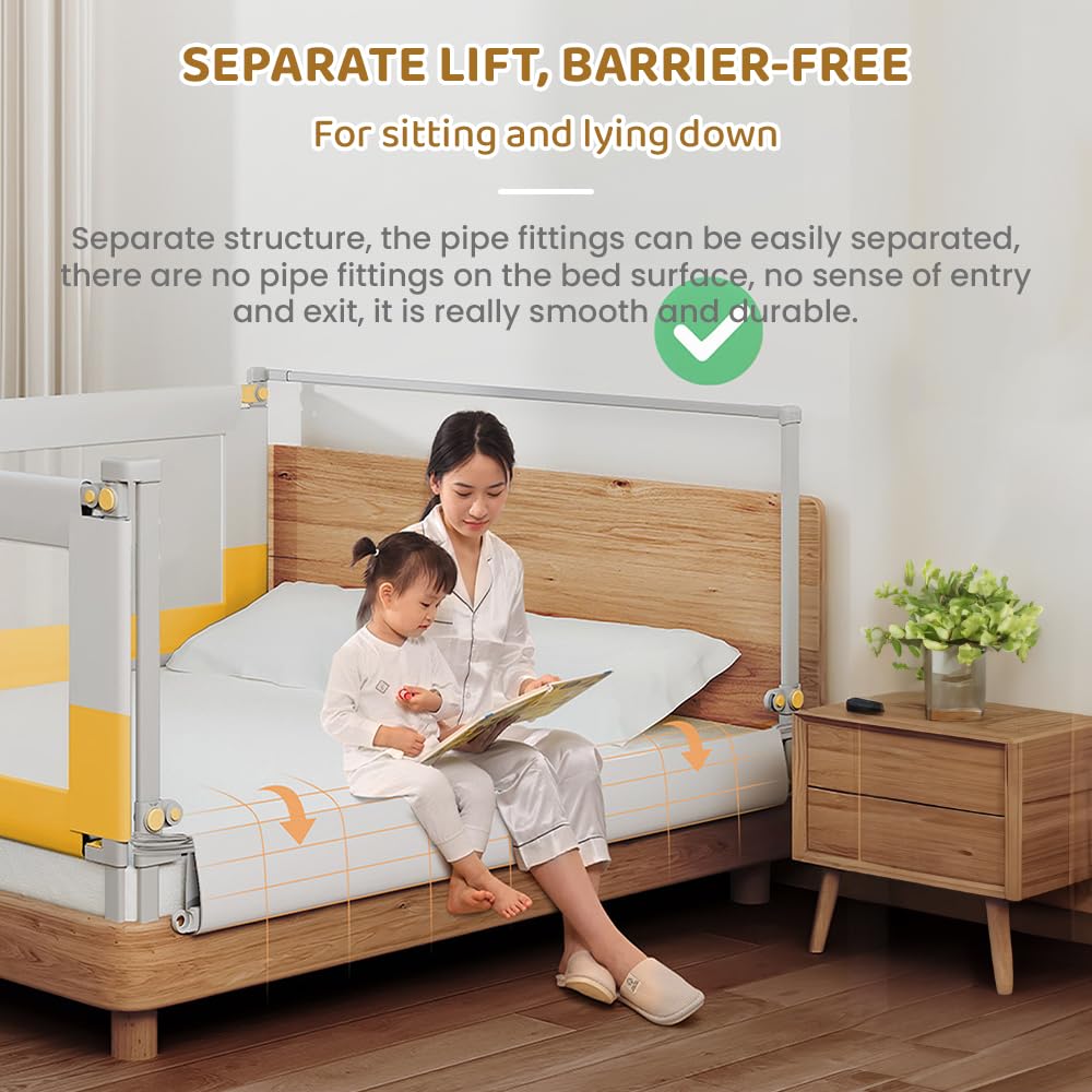 StarAndDaisy Baby Bed Guard Rail with Hight Adjustable/Portable Single Side Bed Rail for Toddler's Safety(T-1.5m)