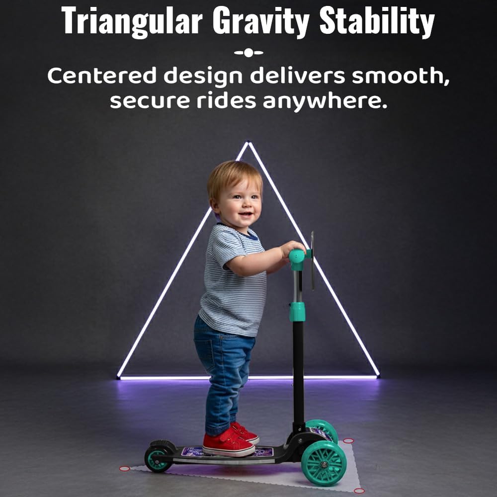 StarAndDaisy X NASA Kick Scooter for Kids 3+ Years, Foldable Skate Scooter for Children Girls & Boys with Multi-Level Height Adjustment, LED Wheels & Brakes -(Officially Licensed) Black