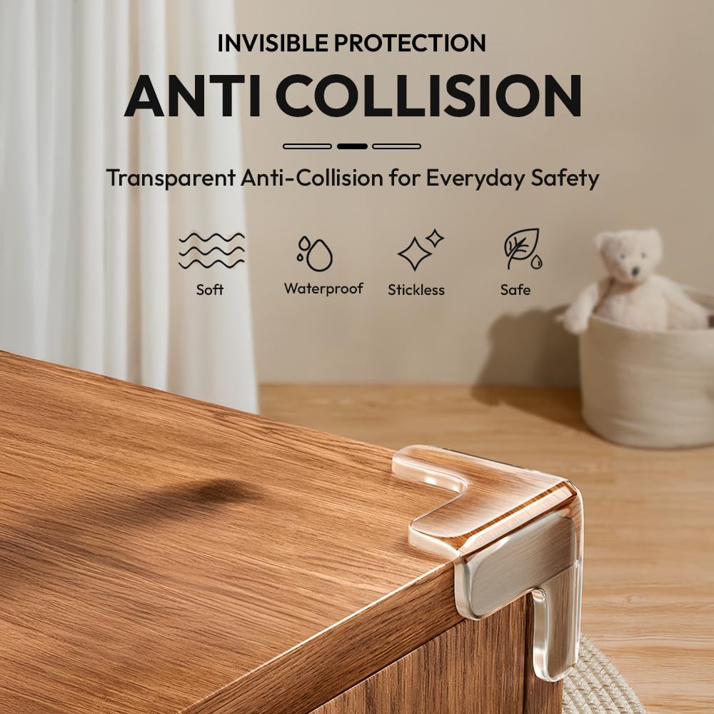 StarAndDaisy Baby Corner Protectors/Transparent Table Edge & Corner Guards/Soft Furniture Cushions for Child Safety for Tables, Desks, Cabinets – 10 Pack