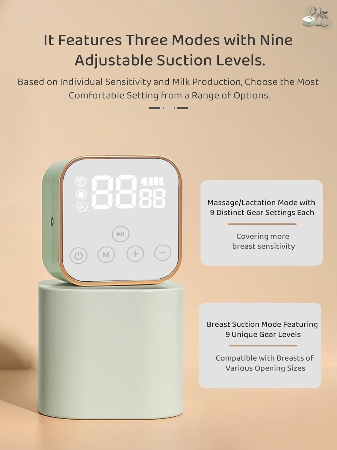 StarAndDaisy Electric Breast Pump / Feeding Milk Pump for Mothers with Portable Rechargeable Breastfeeding Pump with Detachable Dirt Shroud, Mirror Touch Screen LED Display Automatic Stimulation (DQ-115)