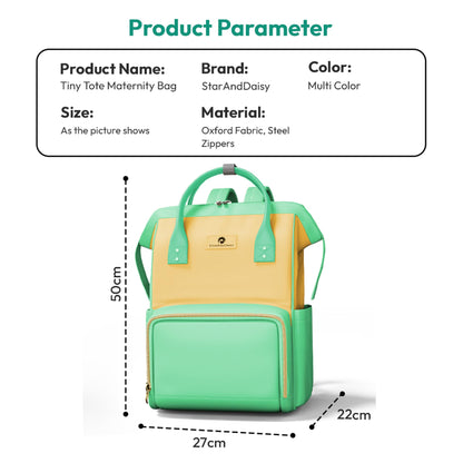 StarAndDaisy Diaper Bag / 30L Lightweight Diaper Bag for Mothers for Travel with 3 Insulated Bottle Pockets/Baby Bag for Mother Travel & Hospital Bag for Baby – Green Yellow