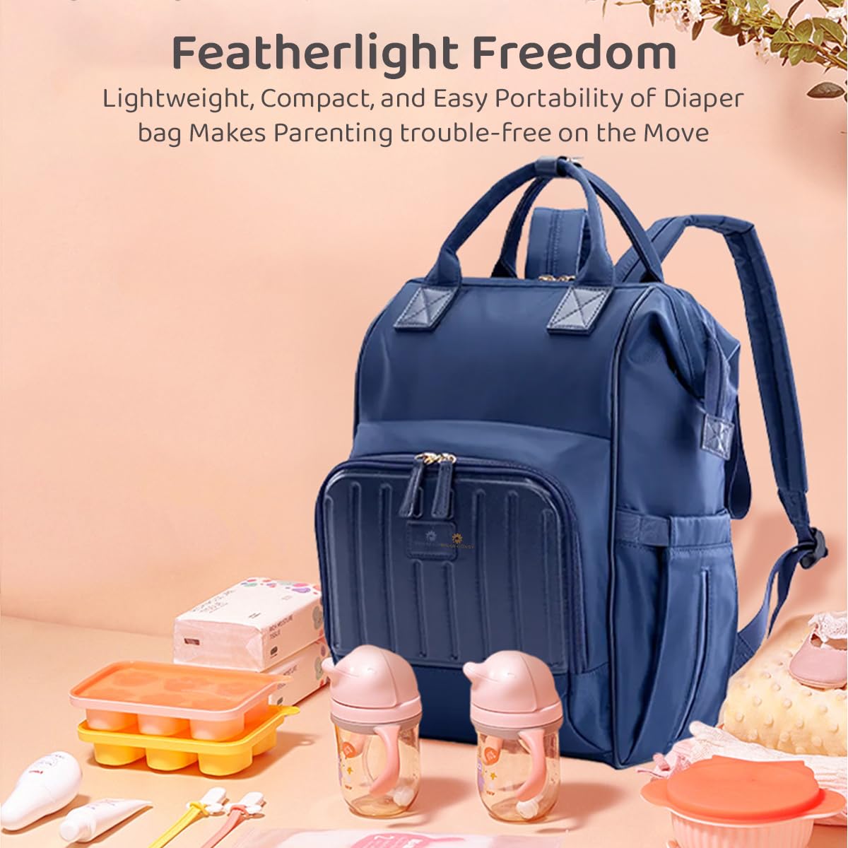 StarAndDaisy Diaper Bag for Baby/bags for mothers carry/Women carry Maternity Bag with Bottle Holder, Multi Compartments with Pockets, Waterproof, Travel Friendly, Lightweight (Joy Blue)