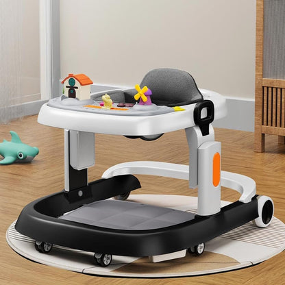 StarAndDaisy Baby Walker / Walker Baby 6-18months Boy & Girl With Anti Fall Brake Pads / Walker For Kids With 3 Speed Height Adjustment,Multi-Level Seat Adjustment,Recreational Music Toy Bar (Black)