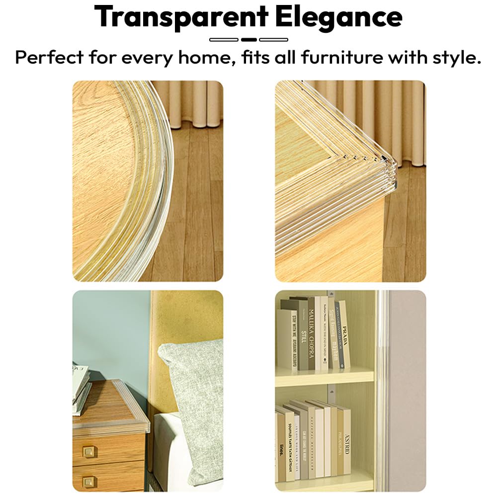 Baby Proofing Edge Protector Strip 2M – Transparent Silicone Edge Guard with Adhesive – Safe Cushion for Infants, Toddlers & Kids – Table & Furniture Protection -35MM
