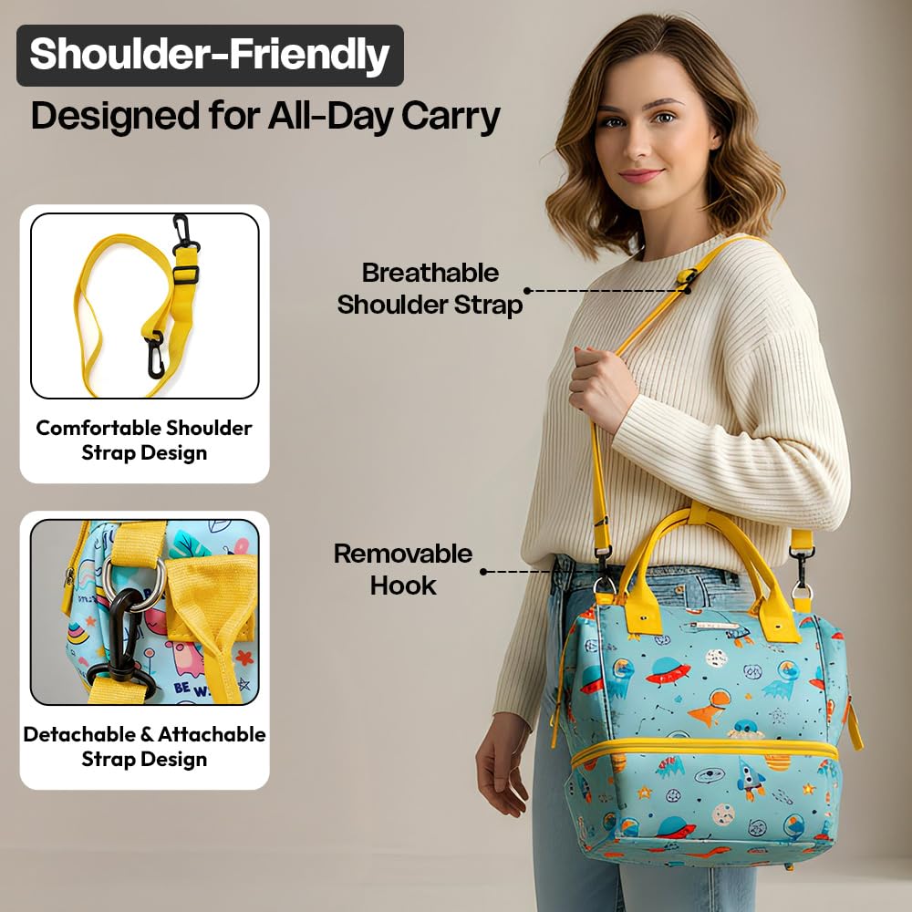 StarAndDaisy Baby Bag for Mothers Travel/Diaper Bags for Mom with Insulated Compartment/Diaper Bag for Mothers for Travel & Multiple Pockets, 12L Capacity- Dinosaur Print
