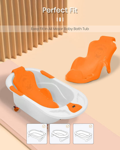 StarAndDaisy Baby Bather/Bath Chair Seat for New Born 0-12 Month Super Comfortable & Non-Slip Bathing Chair (Orange)