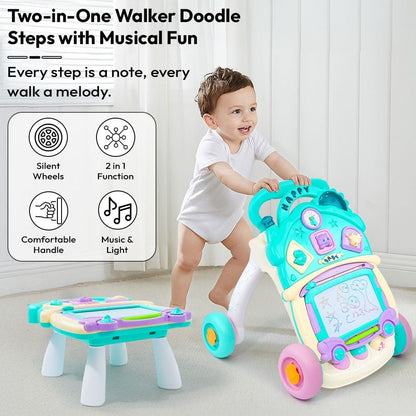 Uonibaby by StarAndDaisy Baby Multiactivity Push Walker with Doodle, for Infants & Toddlers Touch Senser, Educational Elements and Stable & Safe Design