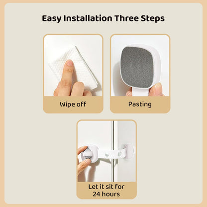 StarAndDaisy Baby Proofing Safety Locks, Adjustable Furniture Locks for Drawers, Fridge, Cupboards, Easy Install & Remove with Adhesive Pasting (Large, 4)