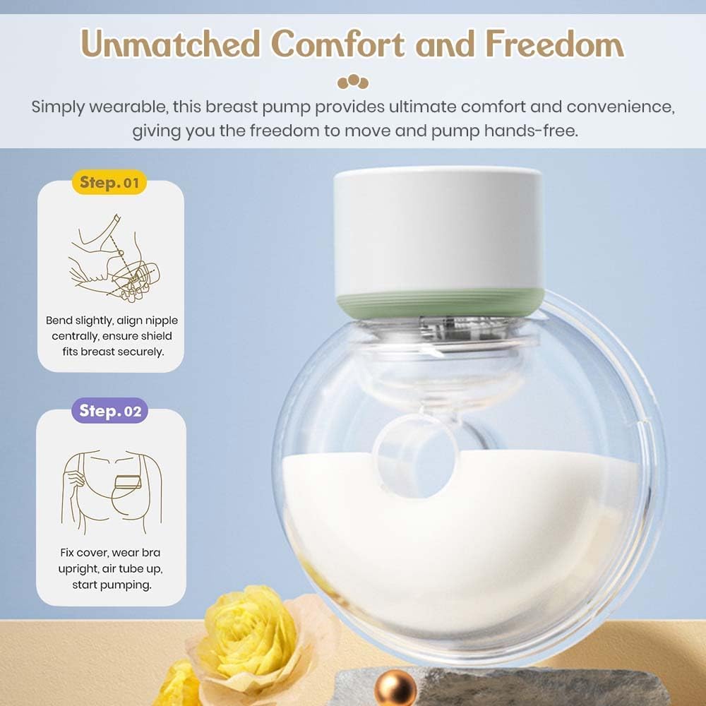 StarAndDaisy Breast Feeding Pump/Baby Breast Pump Electric with 1500 MAH Rechargeable Battery/Portable Milk Pump with Touch Screen LED Display 9 speeds & 4 modes