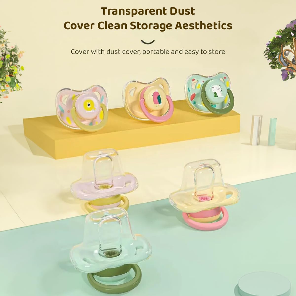 StarAndDaisy Soft Silicone Baby Pacifiers with Unique Shape to Support Psychological Breathing, Teether & Pacifier for Newborns. (Green)
