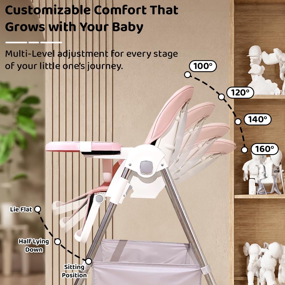 StarAndDaisy Galaxy Star High Chair for Baby 6 Months to 5 Years / 6 in 1 Baby Feeding Chair with 7 Level Height Adjustment / 3 Mode Seat Adjustment/Baby High Chair with One Click Fold