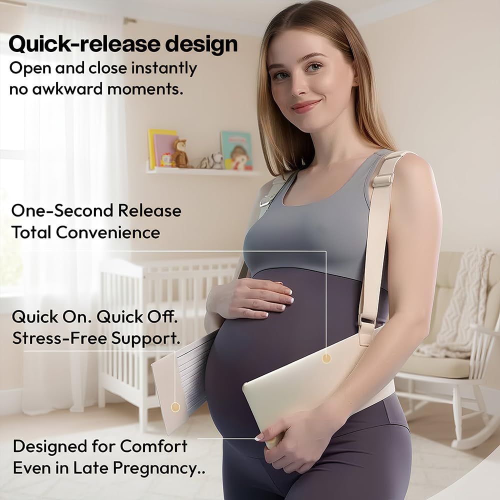 StarAndDaisy Pregnancy/Belly Support belt/band, Abdominal Belt For Women, Maternity Belt for Waist, Pelvis & Tummy Support -Beige