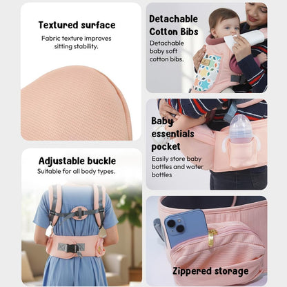 StarAndDaisy 4-in-1 Baby Carrier for 0 to 3 Year Baby/Kangaroo Bag with Comfortable Soft Hip Seat/Baby Carrier - 4 Carrying Positions with 2 Storage Pockets - Blue (4-in-1 Pink)