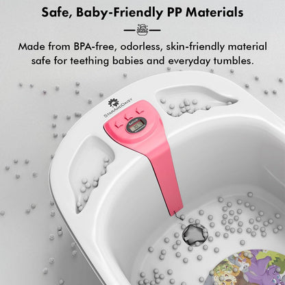 StarAndDaisy Baby Bath Tub for 0 to 5 Years/Bath Tub for Kids 0-3 Years/Infants Bathtub with Temperature Censor & Baby Bath Seat/Chair, Antislip Baby Bath Tub with Bath Sling-Pink