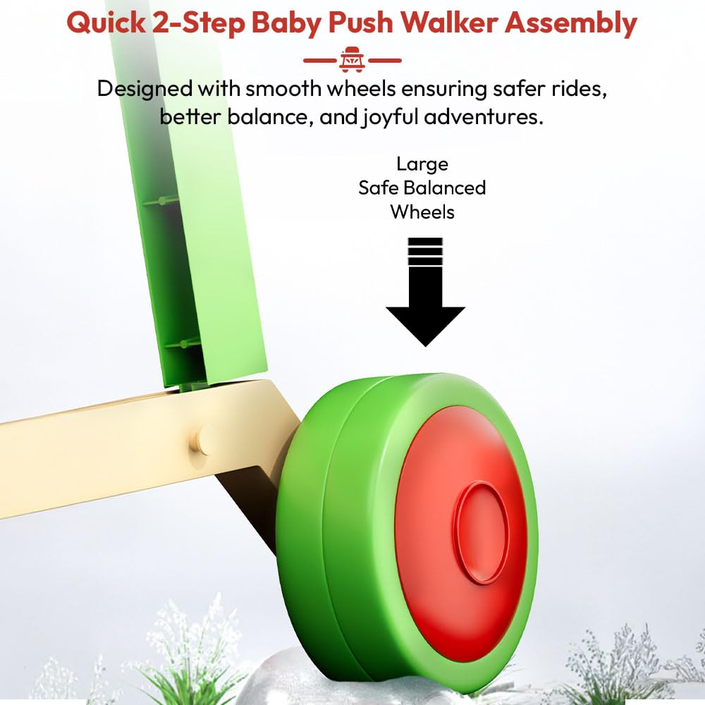 Uonibaby by StarAndDaisy Baby Walkers for 6-18 Month Baby Boy & Girl/Baby Activity Walker Learning Push Walker with Foldable Music and Toy Bar/Walker for Kids - Red